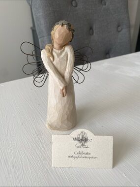 Willow Tree Angel Figurine with Wings "Celebrate" with Joyful Anticipation